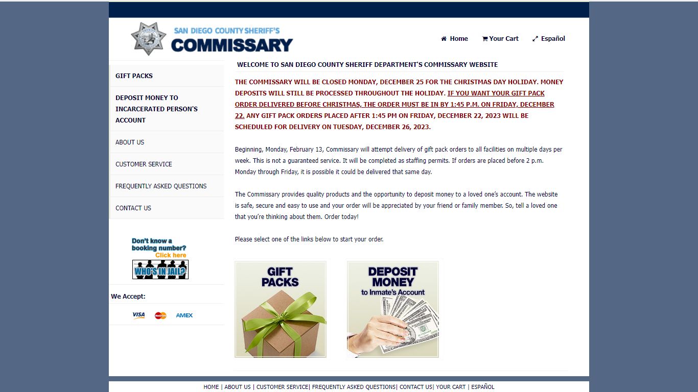 San Diego Sheriff's Commissary